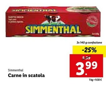 Lidl Carne in scatola offerta