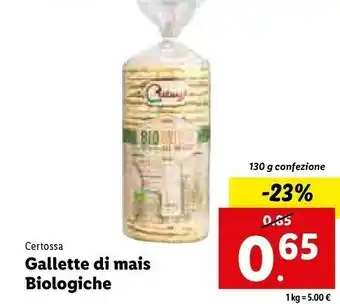 Lidl Gallette di mais bio offerta