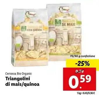 Lidl Bio triangolini di mais con sale marino 90 g(ml) offerta