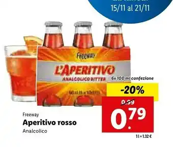Lidl Freeway - l'aperitivo rosso 600 g(ml) offerta