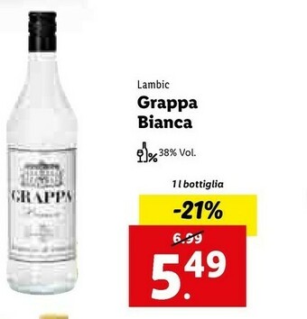 Lidl Lambic grappa bianca offerta