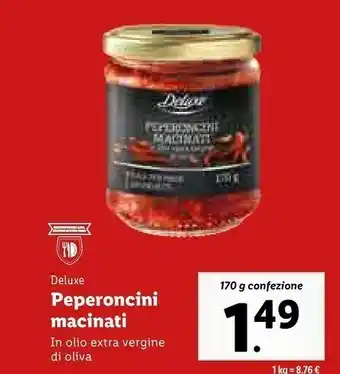 Lidl Deluxe - peperoncini macinati in olio extravergine di oliva 42% 170 g(ml) offerta