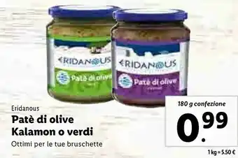 Lidl Patè di olive kalamon offerta