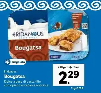 Lidl Bougatsa dolce a base di pasta fillo con ripieno al cacao e nocciole 450 g offerta
