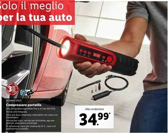 Lidl Ultimate speed compressore portatile offerta