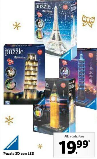 Lidl Puzzle 3d con led offerta