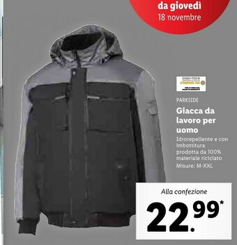 Lidl Parkside giacca da lavoro per uomo offerta