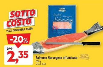 DPiù Gioia di mare - salmone norvegese affumicato 120 g(ml) offerta