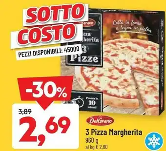 DPiù 3 pizza margherita offerta