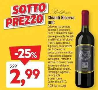 DPiù Chianti riserva doc offerta