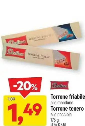DPiù Torrone friabile alle mandorle offerta