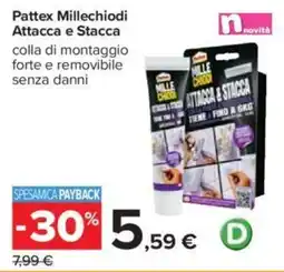 Carrefour Pattex Millechiodi Attacca e Stacca offerta