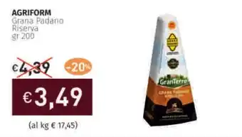 Prezzemolo e Vitale AGRIFORM Grana Padano Riserva offerta