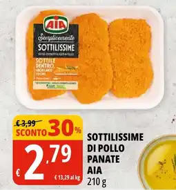Tigros Sottilissime di pollo panate AIA offerta