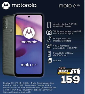 Euronics Motorola moto e40 offerta
