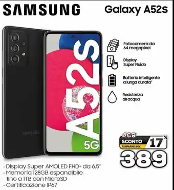 Euronics Samsung Galaxy A52s offerta