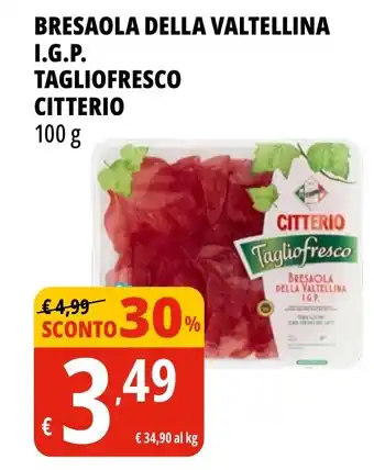 Tigros Bresaola della valtellina i.g.p. TAGLIOFRESCO CITTERIO offerta