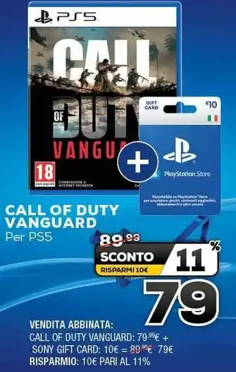 Euronics Call of Duty Vanguard per PS5 offerta