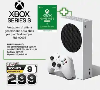 Euronics X-Box Series S offerta