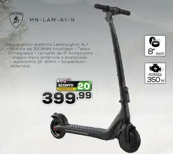 Euronics MN-LAM-A1-N Monopattino elettrico Lamborghini AL1 offerta