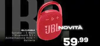 Euronics JBL CLIP4BLK Speaker offerta