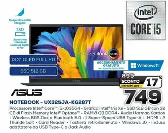 Euronics Asus Notebook UX325JA-KG287T offerta