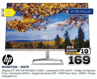 Euronics HP Monitor - M27F offerta