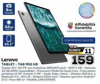 Euronics Lenovo Tablet - Tab M10 HD offerta