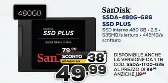 Euronics SanDisk SSDA-480G-G26 SSD Plus offerta