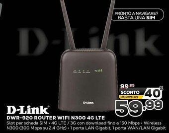 D-Link DWR-920 Router Wifi N300 4G LTE