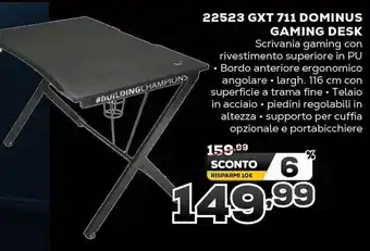 Euronics Trust Gaming 22523 GXT 711 Dominus Gaming Desk offerta
