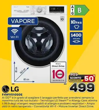 Euronics LG F4WV510S0E offerta