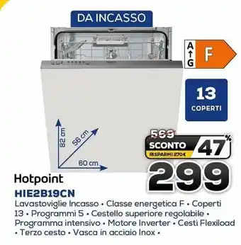 Euronics Hotpoint HIE2B19CN offerta