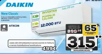 Euronics Daikin ATXC35 Inverter offerta