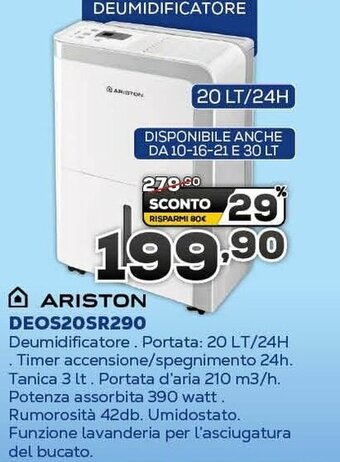 Euronics Ariston DEOS20SR290 offerta