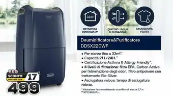 Euronics Deumidificatore & Purificatore DDSX220WF offerta