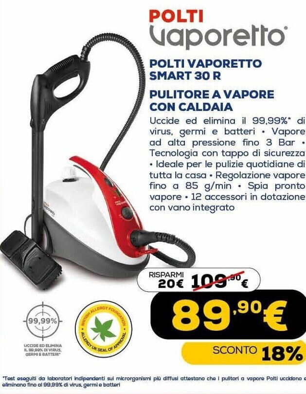Polti Vaporetto Smart 30 R offerta di Euronics