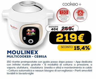 Euronics Moulinex Multicooker CE851A offerta