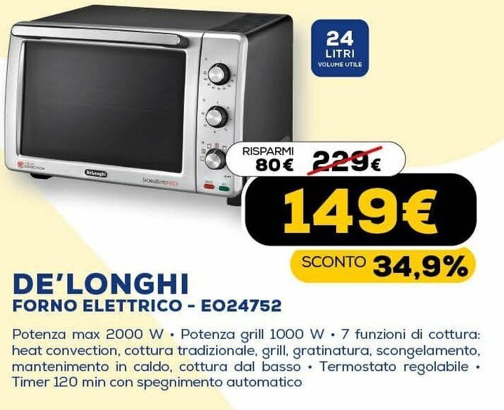 De'Longhi Forno Elettrico - EO24752 offerta di Euronics