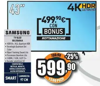 Unieuro Tv led qe43q60aa offerta
