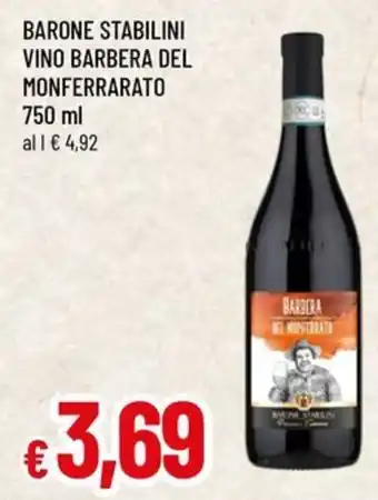 Famila Barone stabilini vino barbera del monferrarato offerta