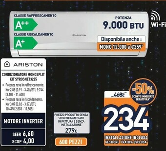 Unieuro Condizionatore monosplit kit syrosnet3225 offerta