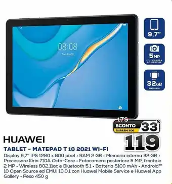 Euronics Huawei Tablet - Matepad T 10 2021 Wi-fi offerta