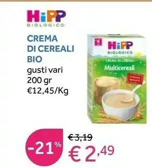 Biologico crema di cereali bio