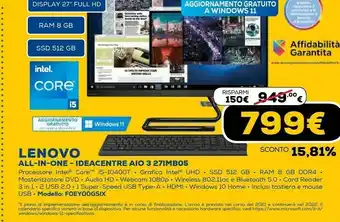 Euronics All-in-one - ideacentre aio 3 27imbo5 offerta