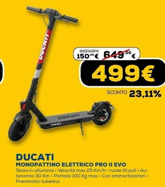 Euronics Ducati monopattino elettrico pro ii evo offerta