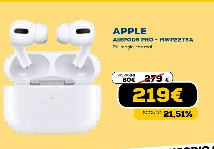 Airpods pro cuffia auricolare bianco offerta di Euronics