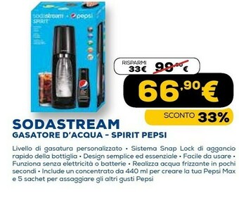 Euronics Sodastream gasatore d'acqua spirit offerta