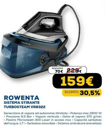 Euronics Sistema stirante turbosteam vr8322 offerta