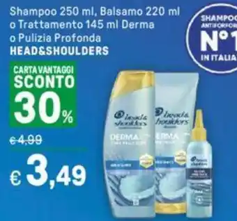 Iper La Grande Shampoo, Balsamo o Trattamento Derma o Pulizia Profonda HEAD&SHOULDERS offerta